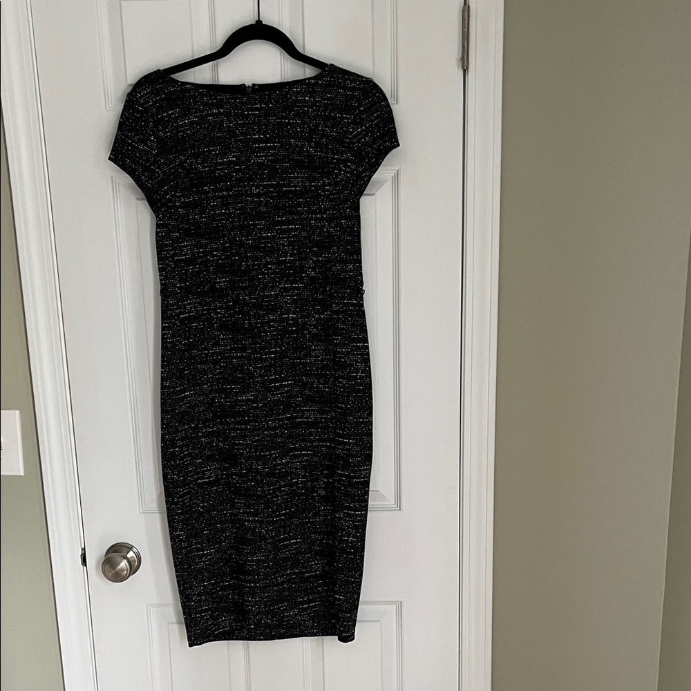 Express tweed pattern sheath work dress